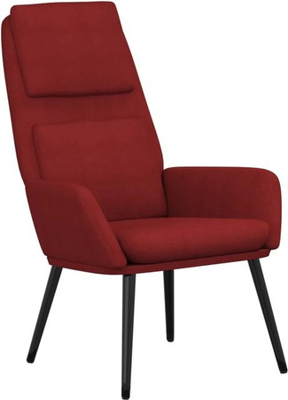 vidaXL Relaxsessel Weinrot aus Stoff mit Armlehnen und Metallrahmen
