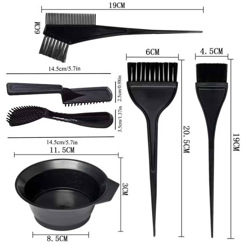 Professionelles Haarfärbeset, Farbmischschale mit Rührpinsel, 2/4/6-teilig - Bild 2
