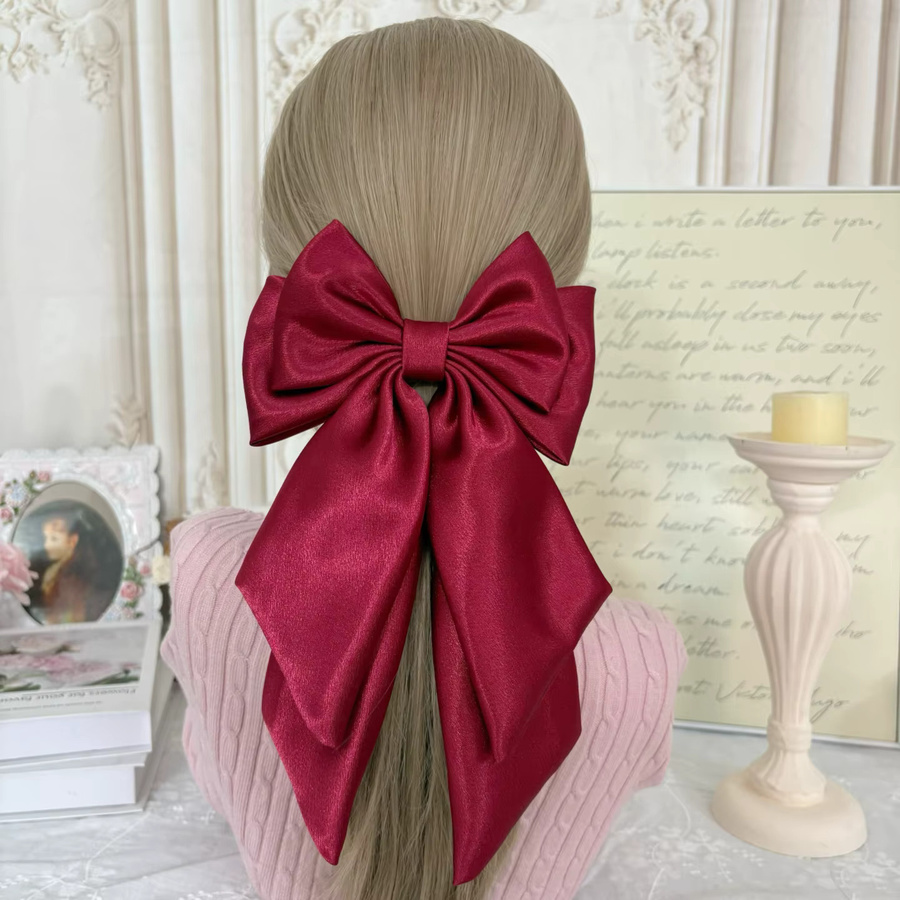 JIAONUOER Haarspange, Satin-Doppelbandschleife - Bild 2