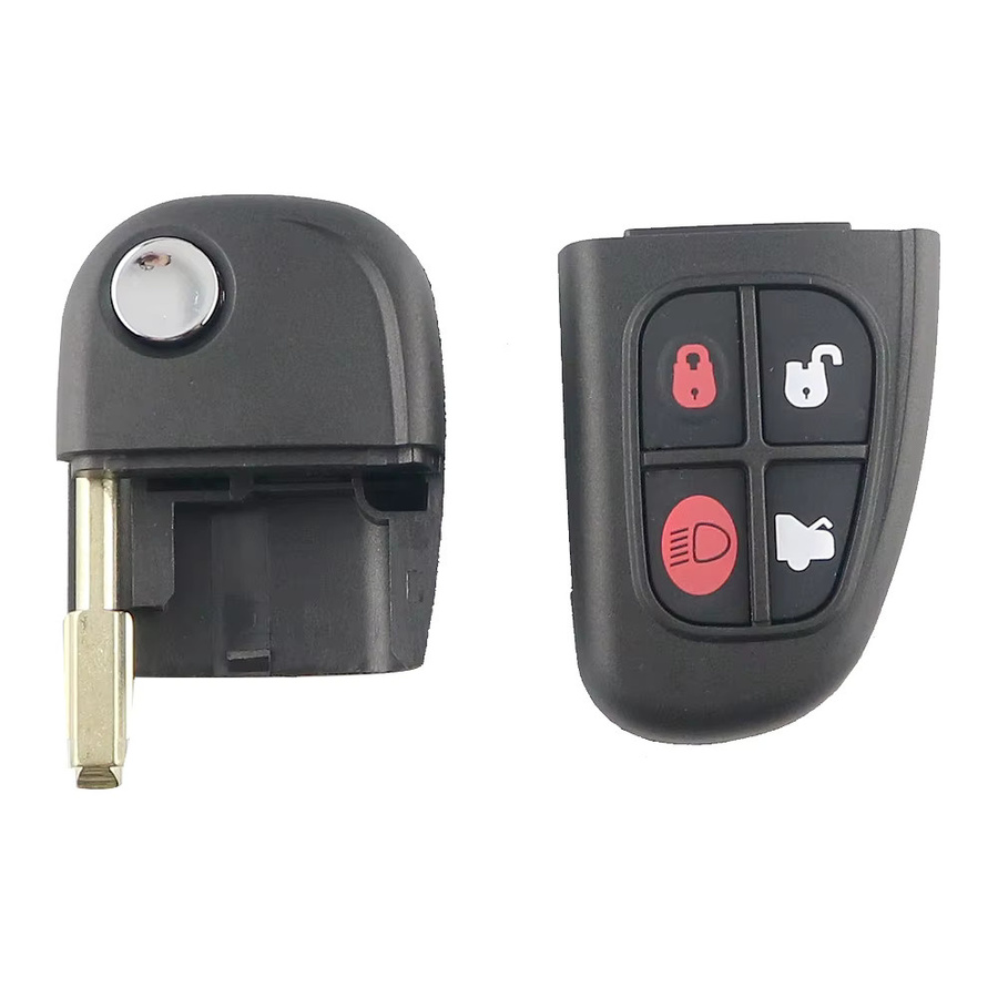 YIQIXIN Flip Remote Autoschlüssel für Jaguar X S Typ, XJ, XJR, XJ8, XK, XF mit 4D60 Chip, 4 Tasten, Schwarz, 315/433 MHz - Bild 2