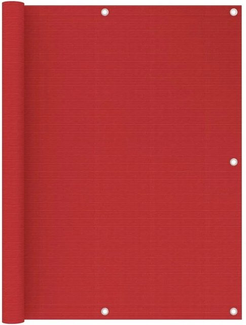 vidaXL Balkon-Sichtschutz aus HDPE in Rot, Breite: 400 cm, Höhe: 120 cm - Bild 1