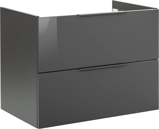Fackelmann Waschtischunterschrank Luna Anthrazit mit 2 Schubladen B/H/T: 80 x 60,2 x 48,8 cm - Bild 1