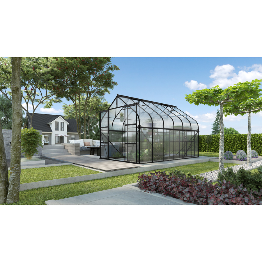 Vitavia Gewächshaus Diana 9900 Schwarz mit 9,9 m² Fläche, Aluminiumrahmen und 4 mm Polycarbonat-Platten - Bild 2