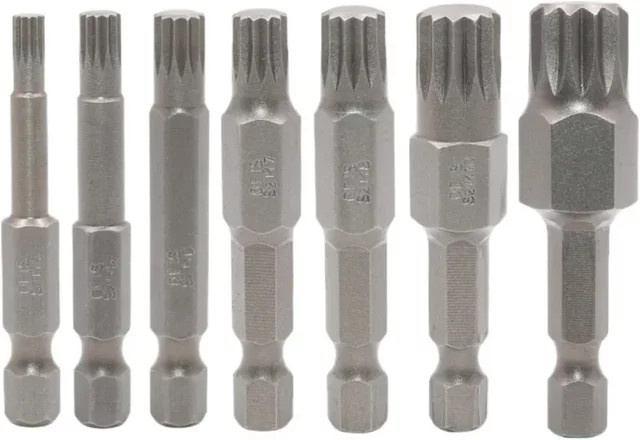 DAZZLEEX 12-Punkt-Torx-Schraubendreher-Bit mit Sechskantschaft, magnetisch, Farbe: Silber, Länge: 50 mm - Bild 1