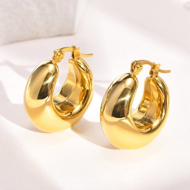 Myfresty Creolen Edelstahl, Gold, Damen - Bild 1