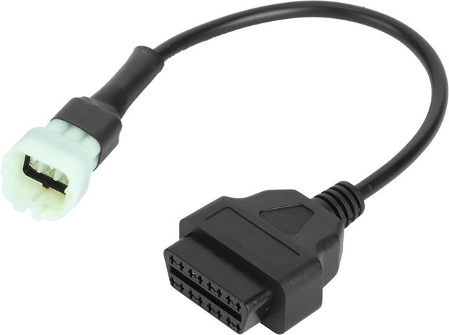 TOMTOP JMS Adapterkabel 6-polig auf 16-polig für OBD2-Motorfehlerdiagnose und -erkennung bei Motorrädern, Schwarz - Bild 1