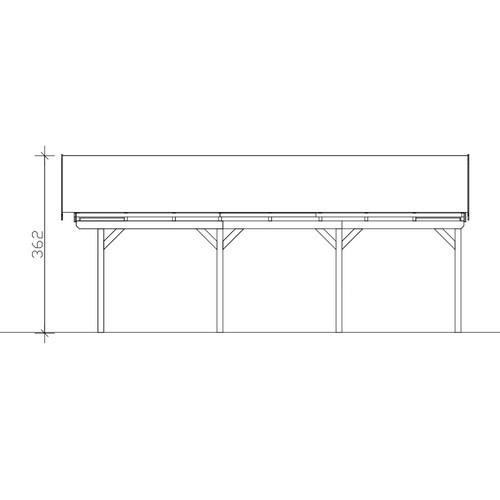 Skan Holz Carport Fichtelberg aus Fichte Leimholz in Schiefergrau mit spitzer Dachform, B/T: 618 x 808 cm, Höhe: 362 cm - Bild 3