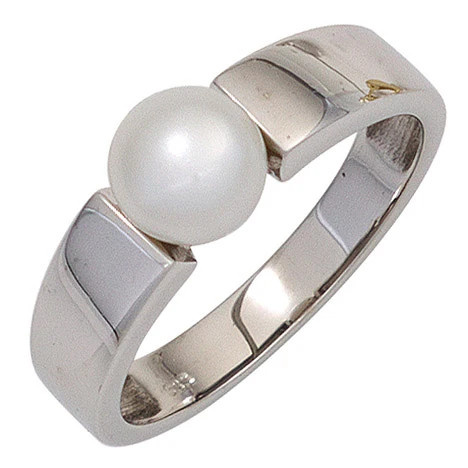 Colfem Ring 333 Weißgold, Süßwasserperle, Damen, Größe 52 - Bild 1