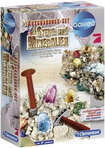 Clementoni Galileo Ausgrabungs-Set Steine Experimentierkasten für Kinder ab 7 Jahren - Bild 1