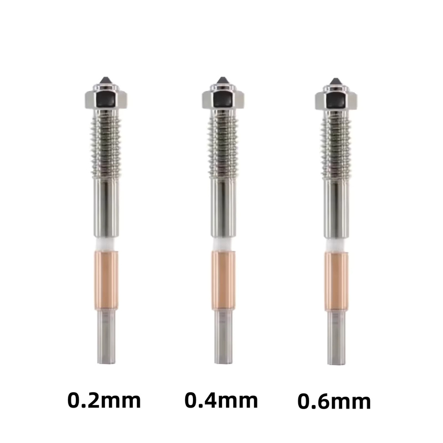 QIDI Plus 4 Hotend Bimetall-Düse für FDM 3D-Drucker in Silber, Düsenstärken 0,2mm, 0,4mm, 0,6mm und 0,8mm - Bild 1