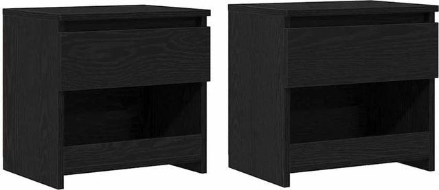 vidaXL Nachttisch Set aus Holzwerkstoff in Schwarzer Eiche, 2 Stück, B/T/H: 40 x 30 x 39 cm - Bild 1