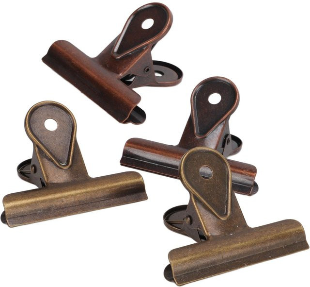 GoolRC Foldback Clip Set aus Metall, 4 Stück, Schwarz und Braun, multifunktionales Befestigungswerkzeug für Büro und Zuhause - Bild 1
