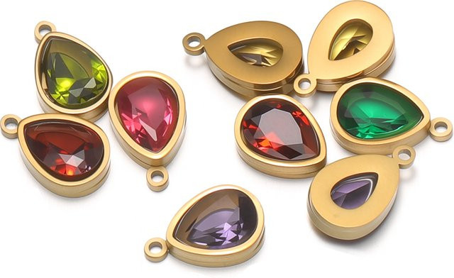 Semitree Anhänger Edelstahl, Zirkonia, Gold, Kinder - Bild 1
