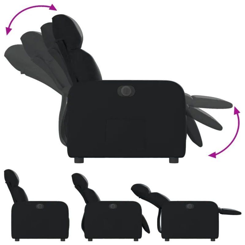 Vidaxl Elektrischer Relaxsessel in Schwarz mit Kunstlederbezug im modernen Design - Bild 5