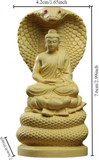 Sakyamuni Buddha Ornament aus Buchsbaum von Yiran Furniture, beige, B/H/T: 7,6 x 4,2 x 2,3 cm - Bild 1