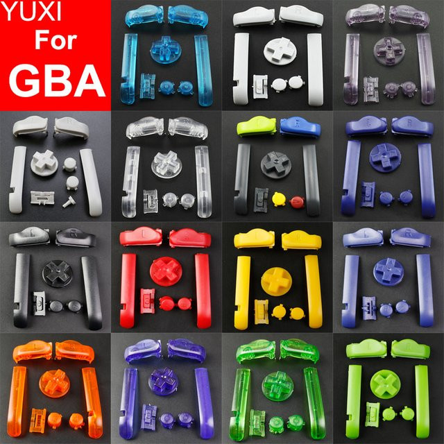 YUXI Ersatz-Tastensatz für Advance GBA-Konsole in Mehrfarben und Grau mit L R A B D-Pads und Ein-/Aus-Tasten - Bild 1