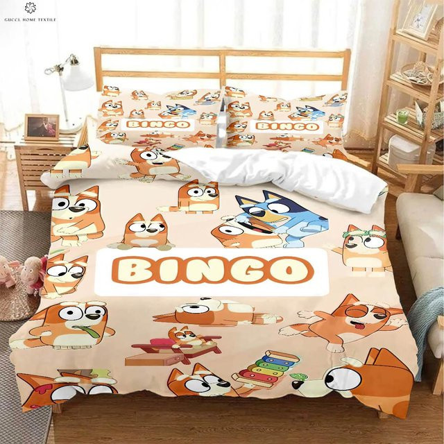 Binchi Fitness Bettwäscheset mit Cartoon-Tierprint, 2-teiliges Set aus Microfaser, Mehrfarbig, B/H: 135 x 200 cm - Bild 1