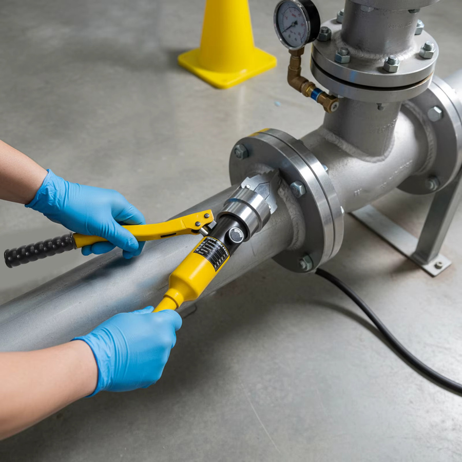 Bymaocar Hydraulischer Expander-Spreizer aus legiertem Stahl in Gelb mit 55 mm Spreizweite - Bild 2