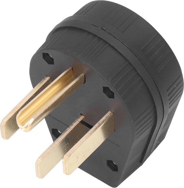 NEMA 14-50P Gerader Klingenwinkelstecker 50A 125V 250V 4-poliger Stromausgang für Herd Trockner und Generator in Schwarz - Bild 1