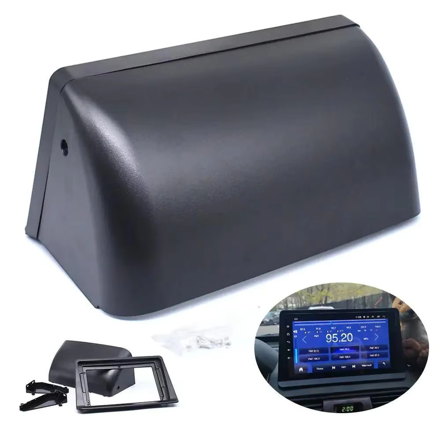 Kingbox Autoradio-Einbaurahmen für Mitsubishi Pajero Montero V31, 2 DIN 9 Zoll/7 Zoll Stereo-Rahmenplatte Adapter Navigationspanel, Schwarz - Bild 3