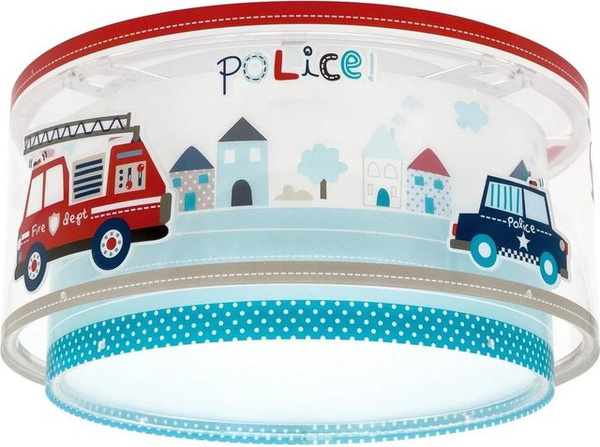 Dalber Deckenleuchte Polizei und Feuerwehr in Blau und Multicolour für Kinderzimmer