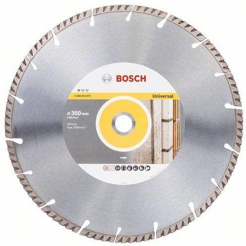 Bosch Diamanttrennscheibe Standard for Universal für Beton, Farbe: Silber, Durchmesser: 350 mm, Bohrung: 25,4 mm, Dicke: 3,3 mm, Höhe: 10 mm - Bild 1