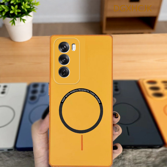 Stoßfeste magnetische Silikon-Handyhülle für Oppo Reno12 und Oppo Reno12 Pro in Multicolor - Bild 1