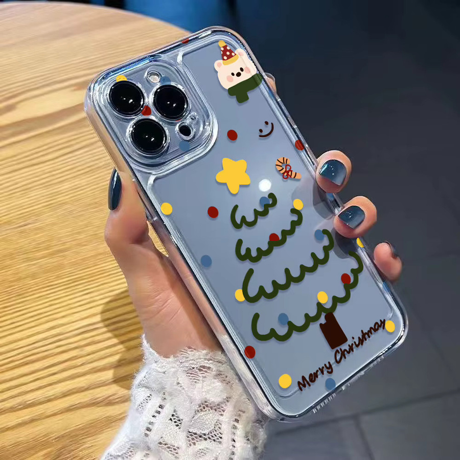 Stoßfeste transparente Silikonhülle mit niedlichem Bären-Design für dein iPhone (kompatibel mit iPhone 17 Pro bis iPhone 11) in Transparent - Bild 5