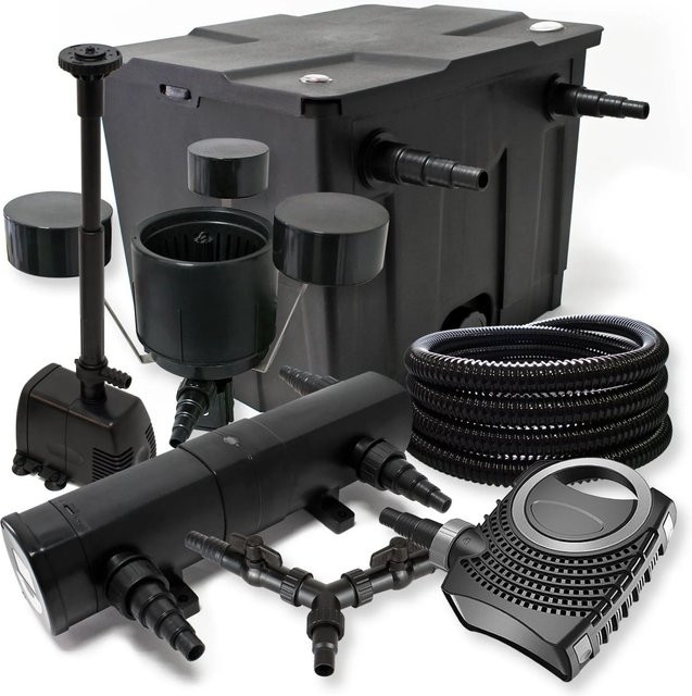 Sunsun Filterset Neo8000 Teichklärer mit Skimmer Csp250 und Schlauch in Schwarz, 36W, für bis zu 12000L - Bild 1