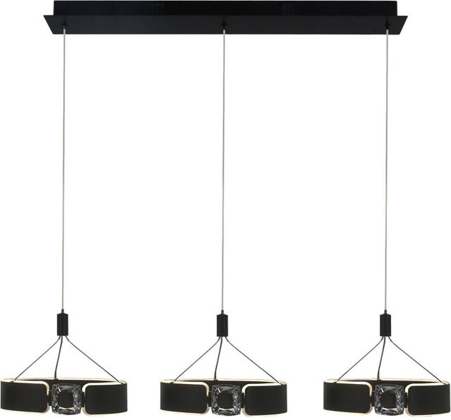 POCOline LED-Pendelleuchte Rings in Schwarz aus Metall mit Fernbedienung, B/H/T: 22 x 120 x 82 cm - Bild 1