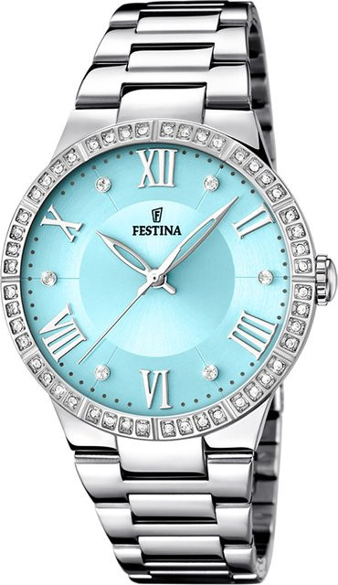 Festina Damenuhr, Quarz, Edelstahl, Blau, 36 mm, 5 ATM - Bild 1