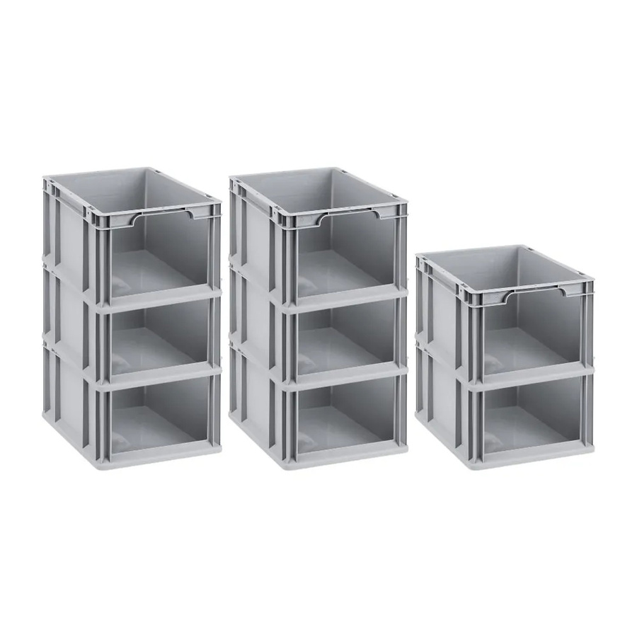 PROREGAL SuperSparSet 8x Eurobox NextGen Store Transportboxen mit verstärkten Wänden und offener Front, Grau, H x B x T: 22 x 30 x 40 cm, 20 Liter - Bild 2