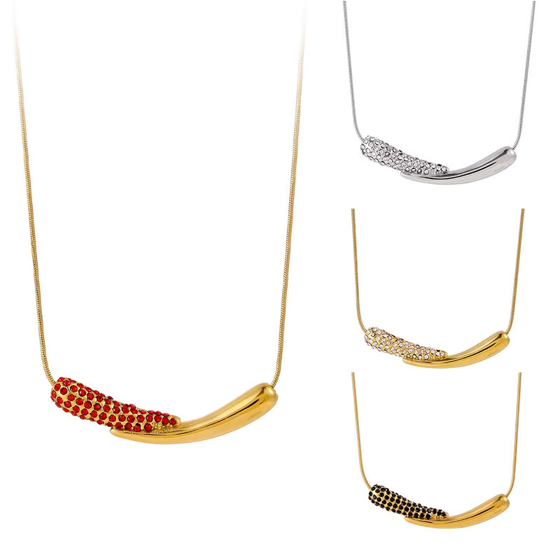 CARLIDANA Halskette mit Anhänger, Edelstahl, Gold, Zirkonia, Damen - Bild 1
