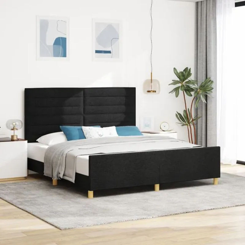 Polsterbett vidaXL in Schwarz aus Stoff mit modernem Design, B/T: 180 x 200 cm - Bild 1