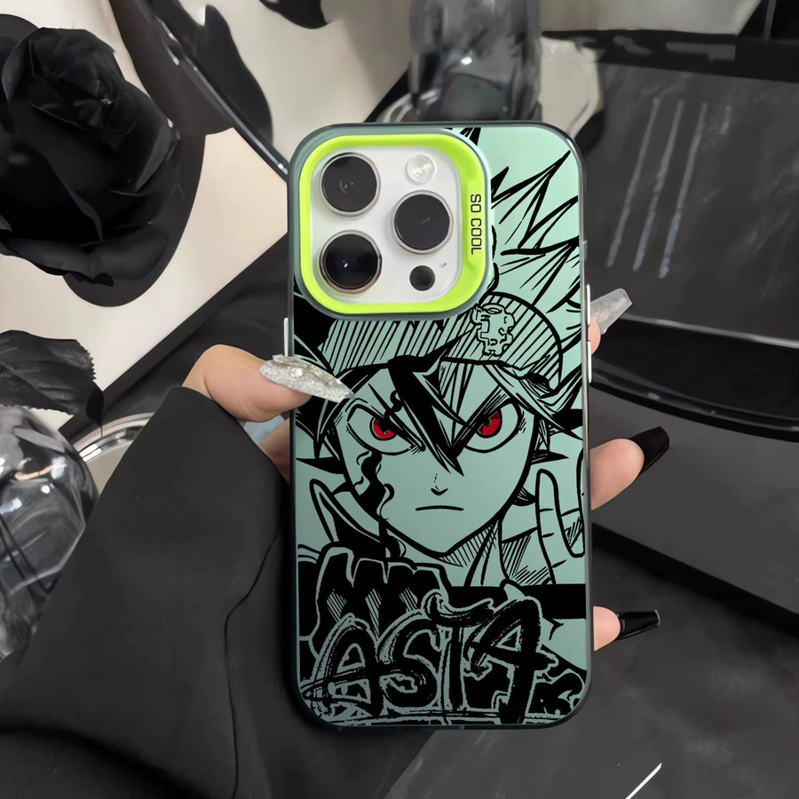 Anime Black Clovers Handyhülle in Schwarz mit matter Rückseite für iPhone 11 bis iPhone 17 Pro Max und weitere Modelle - Bild 2