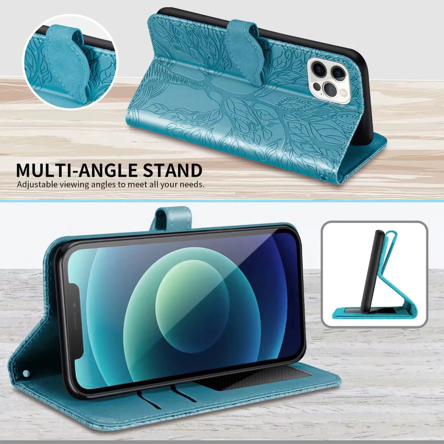 Samsung Flip-Cover mit 3D Kunst Baum Design als Telefon Brieftasche in Braun für Galaxy A-Serie (A20, A50, A70, A21s, A41, A51, A71, A12, A52, A72, A13, A23, A33, A53, A73 5G) - Bild 3