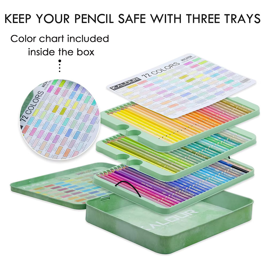 72-teiliges Macaron-Farbstift-Set in Multicolour mit pigmentierten weichen Pastell-Zeichenstiften aus Holz für Schule, Skizzieren und Malen - Bild 2