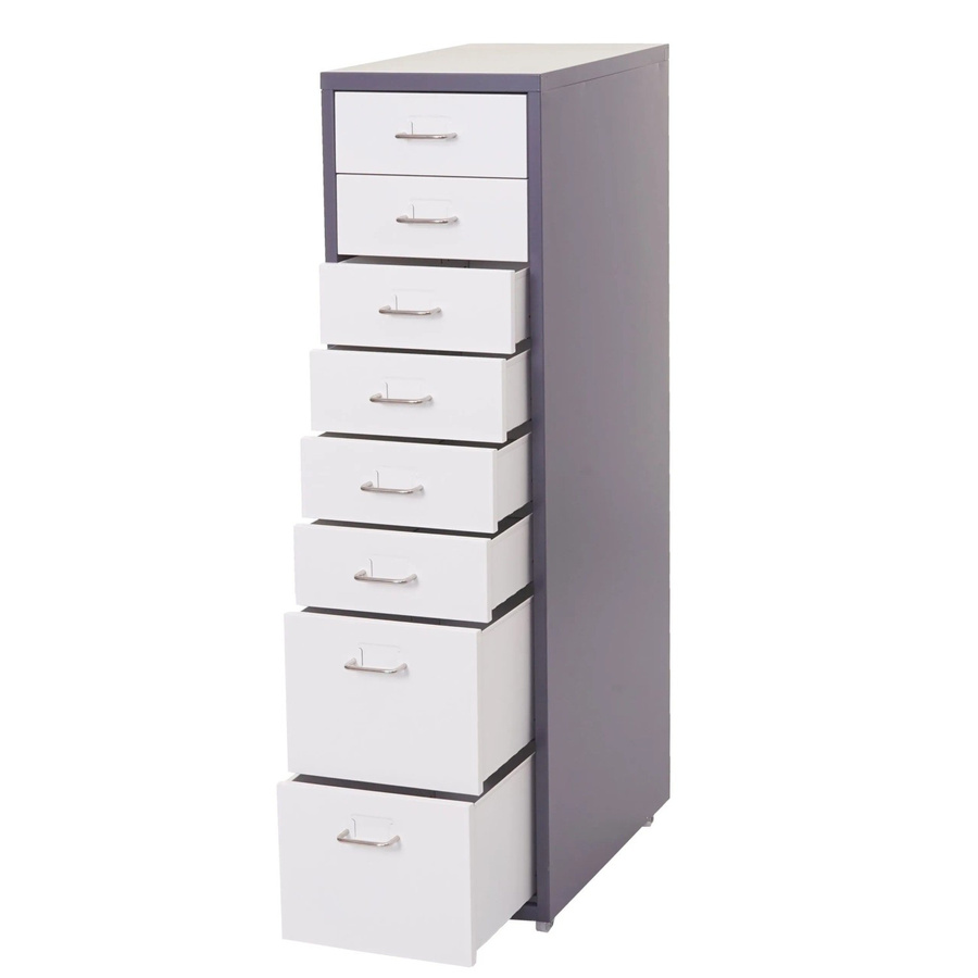 MCW Rollcontainer Preston T851 Schubladenschrank aus Stahl mit 8 Schubladen, Farbe: Dunkelgrau/Weiß, B/T/H: 110 x 41 x 41 cm - Bild 2