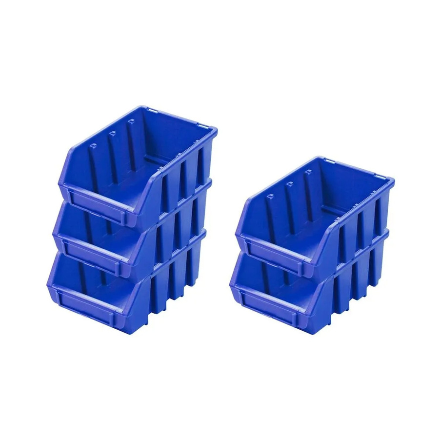 PROREGAL SuperSparSet 5x Sichtlagerboxen aus Polypropylen in Blau, H x B x T: 16,1 x 11,6 x 7,5 cm - Bild 2