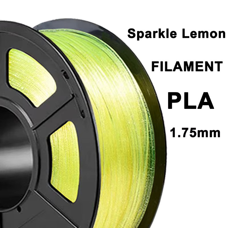 3D Maliang PLA Crystal Sparkle Lemon 3D-Drucker-Filament 1,75mm Transparent Gelb - Bild 2