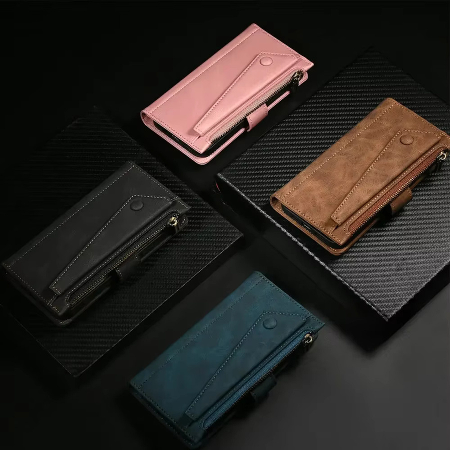Luxus Leder Crossbody Flip Case mit Reißverschluss für Xiaomi Poco X7 Pro X6 F6 F7 Ultra 5G NFC Brieftasche in Schwarz und Braun - Bild 6