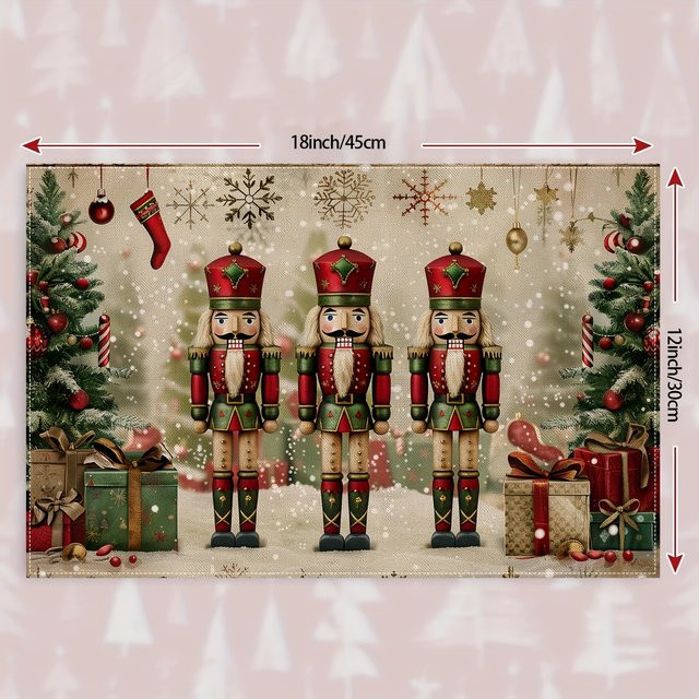 VIKAMA Weihnachts Tischsets im Nussknacker-Design für Restaurant und Küche - Bild 1