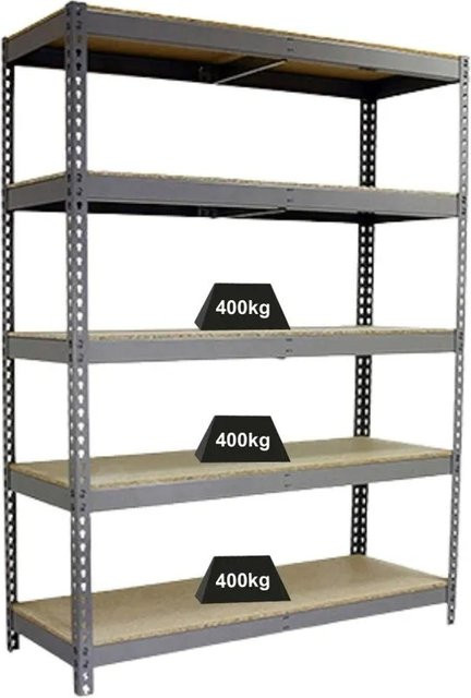 PROREGAL Schwerlastregal Extrem Wood Yeti Grau, H x B x T: 300 x 150 x 75 cm - Bild 1