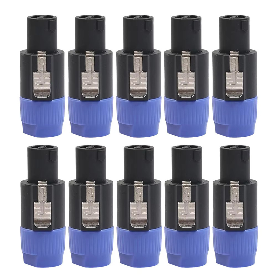 10 Stück APWIKOGER Speakon NL4FC 4Pin Locking Amp Lautsprecheranschluss 4Pole Long Tail Solder in Schwarz - Bild 5
