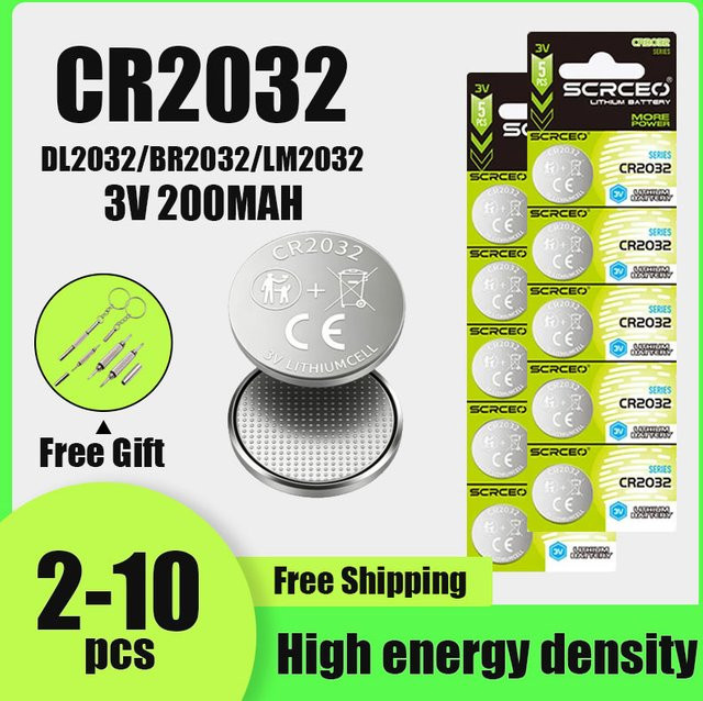 Koonenda CR2032 3V 210mAh Hochleistungs-Lithiumbatterie Knopfzellen in Silber für Uhren, Spielzeugautos und Fernbedienungen - Bild 1
