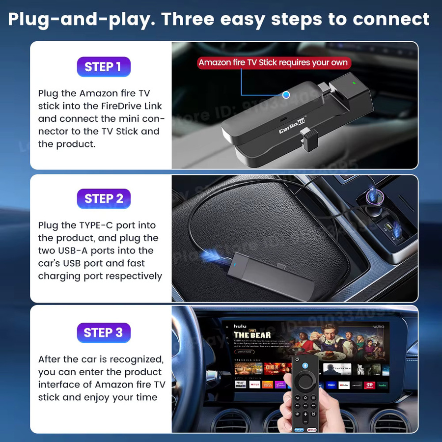 Carlinkit Wireless CarPlay TV Adapter für Fire TV Stick HD 4K Max Lite, HDMI Streaming Box in Schwarz - Bild 5