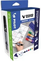 Pilot V-Board Master Whiteboardmarker Starterset mit Keilspitze und magnetischem Stiftehalter, 5er Set, farbsortiert - Bild 3