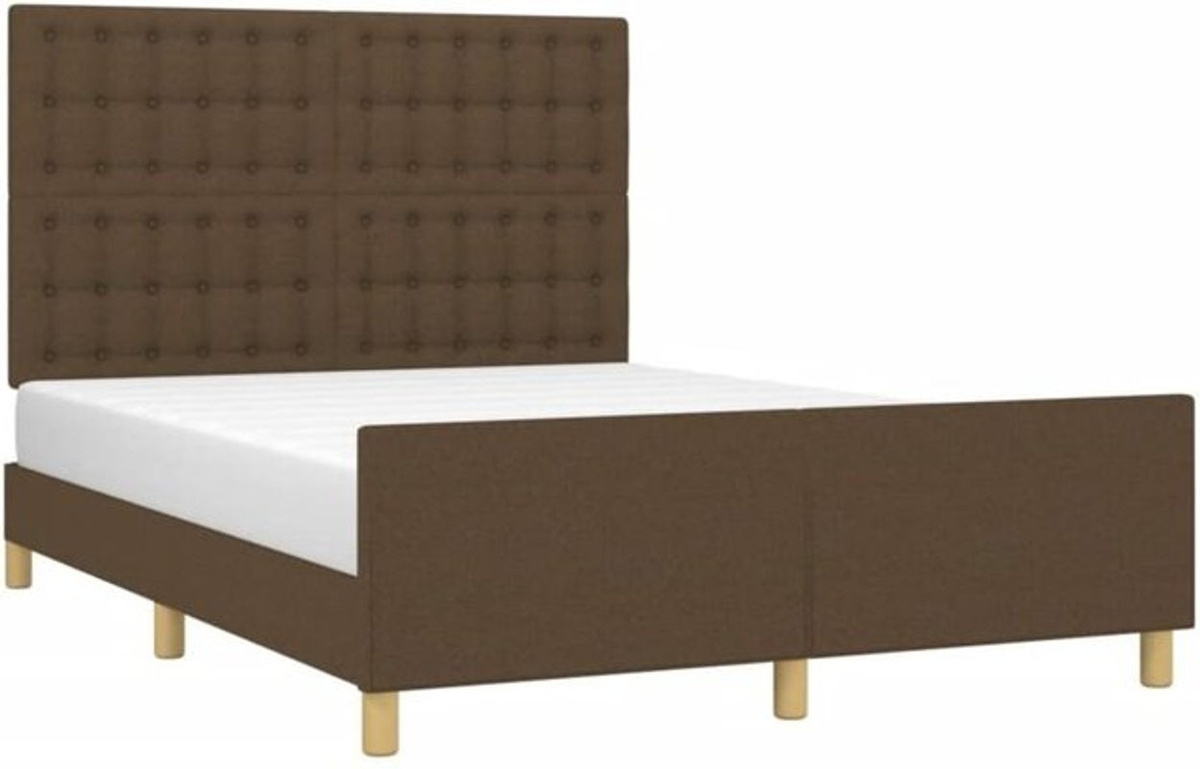 vidaxl Polsterbett aus Stoff und Holzwerkstoff in Braun, B/T/H: 140 x 200 cm - Bild 1
