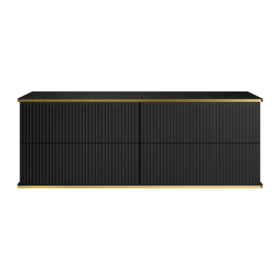 Vente-unique Waschbeckenunterschrank Keliza in Schwarz mit Streifenoptik, Breite: 150 cm - Bild 2