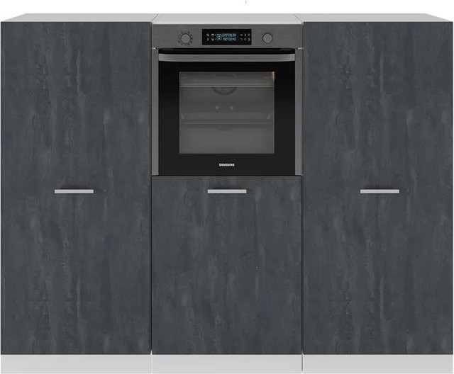 Vicco R-Line Einbauküche in Schwarz Beton und Weiß, Breite: 180 cm - Bild 2